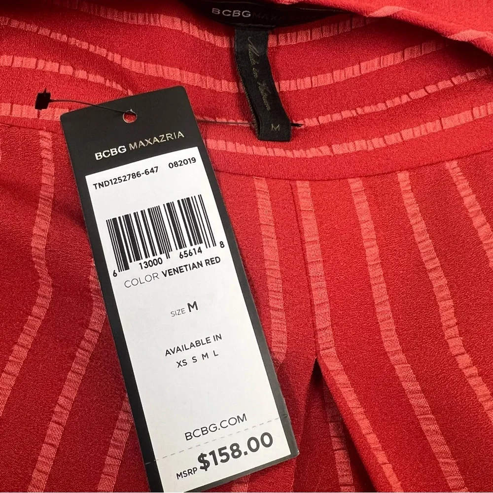 BCBGMAXAZRIA Long Sleeve Wrap Top in Venetian Red - Picture 7 of 8